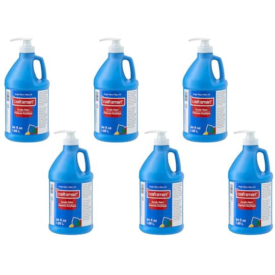 Michaels, 6 Pack: Acrylic Paint by Craft Smart®, 64oz. – Category: Acrylic Craft Paints